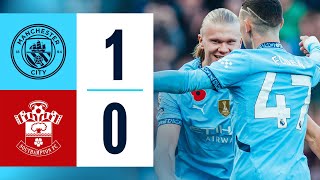 HIGHLIGHTS Man City 10 Southampton  City go top after Haaland goal sees off stubborn Saints [upl. by Peale]