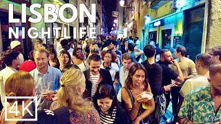 LISBON NIGHTLIFE Bairro Alto Walking Tour September 2023 ASMR 4K [upl. by Naryt]