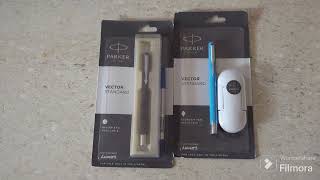 Parker Victor Fountain Pen and Rollerball Pen Blue and Black 2024 Unboxing parkerpen [upl. by Ibrahim]