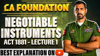 Lec 1  CA Foundation Bootcamp  The Negotiable Instruments Act 1881  Basics [upl. by Earley976]