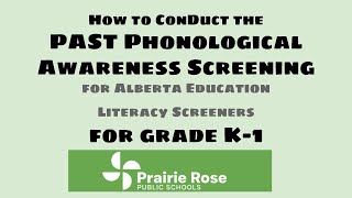 PAST  Phonological Awareness Screening Test  How to deliver this test and record results [upl. by Timmi]