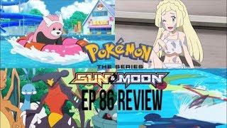 Pokémon Sun and Moon anime review ep 86 The Alola resort Team rocket attack [upl. by Lejna]