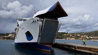 Departure of ferry LASTOVO in Vela Luka Croatia 1442023 Jadrolinija ship ferry jadrolinija [upl. by Aviv243]