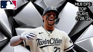 THE DFS EXPERIENCE MLB DFS TOP PLAYS 72824 [upl. by Yorgo]