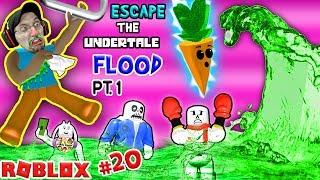 ROBLOX FLOOD ESCAPE Undertale Drowning Sick Town FGTEEV 20 Gameplay  Skit [upl. by Asilad40]