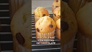 Magdalenas con chocolate muffins en 15 minutos magdalenasesponjosas [upl. by Glaser]