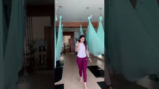 A day in the life of an Air Yoga Workout  Workout Motivation  Aerial Yoga  GymArmour Influencer [upl. by Spears]