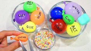 Making Slime with Super Cute Mini Balloons amp Mixing with Play Foam and Soft Clay [upl. by Agata]