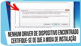 Nenhum driver de dispositivo encontrado certifiquese de que a midia de instalação Como Resolver [upl. by Isherwood448]