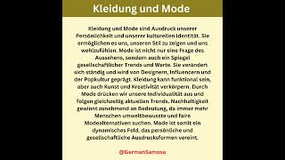 Kleidung und Mode  Learn German With Dialogues  German Samosa deutsch [upl. by Adelheid]