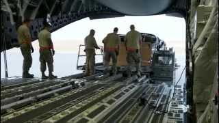 Supply Drop Mission in Afghanistan From a C17 Globemaster [upl. by Yaj19]