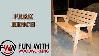 Project  How to make a park bench with a reclined seat out of 8  2x4s [upl. by Assenev]