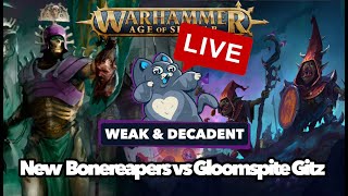 NEW Ossiarch Bonereapers vs Gloomspite Gitz  Age of Sigmar Battle Report [upl. by Nytsud]