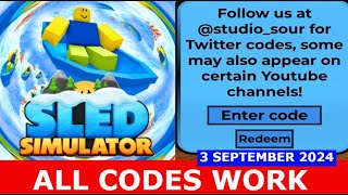 ALL CODES WORK Sled Simulator UPDATE 104 ROBLOX  09032024 [upl. by Aira103]