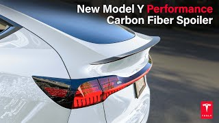 New Tesla Model Y Performance Carbon Fiber Spoiler Upgrade tesla [upl. by Feer]