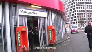 Brand in metro Marconiplein Rotterdam [upl. by Asaret]