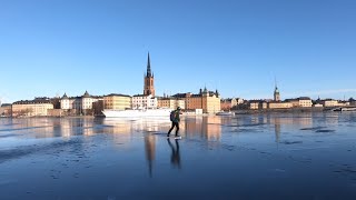 Ice skating in the heart of Stockholm Sweden [upl. by Ateiluj294]