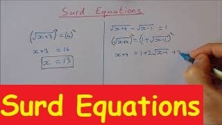 How to Solve Surd Equations [upl. by Ainuj]