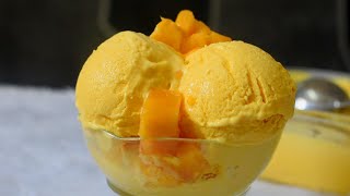 Easy Mango Ice Cream Recipe with 4 Ingredients  How to make Mango Ice Cream without cooking at Home [upl. by Hetti]