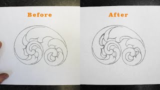 How to draw scroll designs leaf foldovers [upl. by Cuthbert]