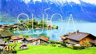 🎶4KUHDVídeoAéreo da SUÍÇA🇨🇭MontanhasLagosMúsica Relaxante [upl. by Wyn446]