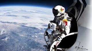 Record breaking space jump  free fall faster than speed of sound  Red Bull Stratos [upl. by Calisa851]