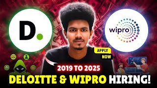 Freshers Alert Deloitte amp Wipro OffCampus IT Jobs 20192025 [upl. by Starlin994]