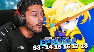 KIRITO VS ALICE  EUGEO VS BERCOULI  SWORD ART ONLINE SAISON 3 EPISODE 14 15 16 17 18 REACTION FR [upl. by Ladew]