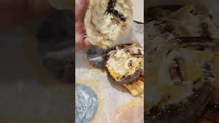 Steak and cheese biscuit Breakfast sandwich amp protein filled platter McDonalds near ROB 9132024 [upl. by Niamert129]