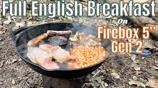 First burn on FIREBOX Stove  English Breakfast in the Woods [upl. by Bradleigh]