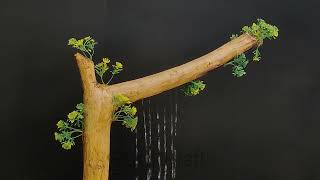 Amazing bonsai tree waterfall fountain  Concrete waterfall diy [upl. by Ruskin]