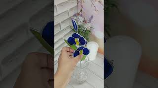 Stained glass orchid Glass flower 3d Blue orchid flower [upl. by Herm]