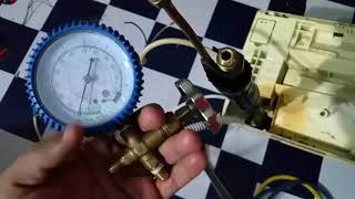 How to check Leakage pressure in split ac  how to make Special testing leakage Tool for r22 410A [upl. by Callahan]