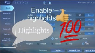 Enable highlights mlbb 2024 ios gameplay android mlbb moonton mobilelegendsupdate [upl. by Anertac360]