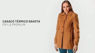 Casaco térmico feminino Dakota em lã premium castanho [upl. by Rydder]