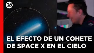 EEUU  Cohete de Space X deja curiosa quotlíneaquot atravesando el cielo [upl. by Doowrehs]