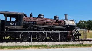 Kansas City Southern No 503 steam locomotive in Port Arthur Texas 081723 [upl. by Buttaro]