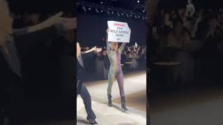 A PETA supporter dripping in blood infiltrated the Giorgio Armani fashion show on Madison Ave [upl. by Ahtera]