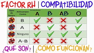 💉Tipos de sangre  Compatibilidad  Factor Rh [upl. by Joeann]