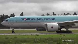 Korean Air Cargo B777F Take Off and Landing at Oslo Gardermoen Airport HD [upl. by Ares458]