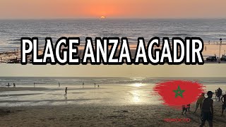 ‏ PLAGE ANZA AGADIR MOROCCO شاطىء انزا اكادير من اجمل الاماكن لمشاهدة غروب الشمس 🇲🇦 [upl. by Aplihs678]