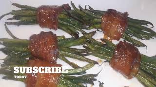 BACON WRAPPED GREEN BEANS amp BROWN SUGAR GLAZE [upl. by Ecneps747]