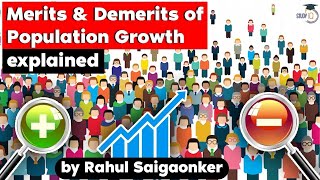 Population Growth in World and India  Merits and demerits of rising population  UPSC GS Paper 3 [upl. by Skye]