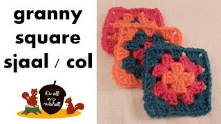 Granny square sjaal of col  Nederlands  Dutch [upl. by Airlia455]