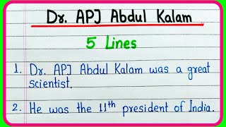 5 lines on APJ Abdul Kalam  Essay on Dr APJ Abdul Kalam  Speech on APJ Abdul Kalam 5 lines [upl. by Juta558]