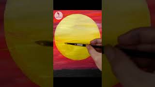 Red sunset painting  A StepbyStep Acrylic Painting Tutorial  Acrylic Painting For Beginners 029 [upl. by Gintz]