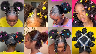 🩵🎀 New ᴘɪɴᴛᴇʀᴇꜱᴛ inspired natural hairstyles  slayed edges  💞 [upl. by Aliel790]