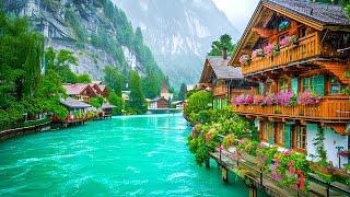 Interlaken Switzerland🇨🇭 Walking in the Rain 🌧️ [upl. by Ecikram]