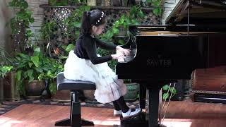 Adelynn Li age 7 JS Bach French Suite IV in Eb Major Courante [upl. by Eilliw]