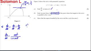 Integration of Parametric Equations Exam Style Question 4 [upl. by Akemehs]